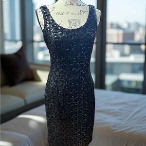 Black Sequin Sleeveless Dress vintage